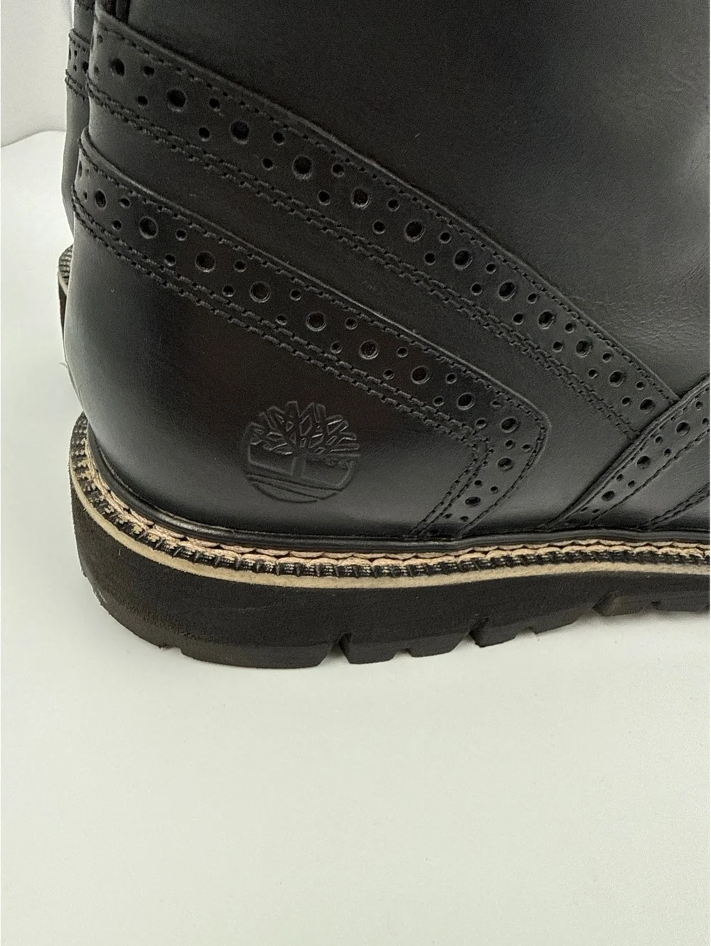 Timberland A1MHE Britton Hill Wingtip Brogue Boots Black Full Grain Leather 11.5